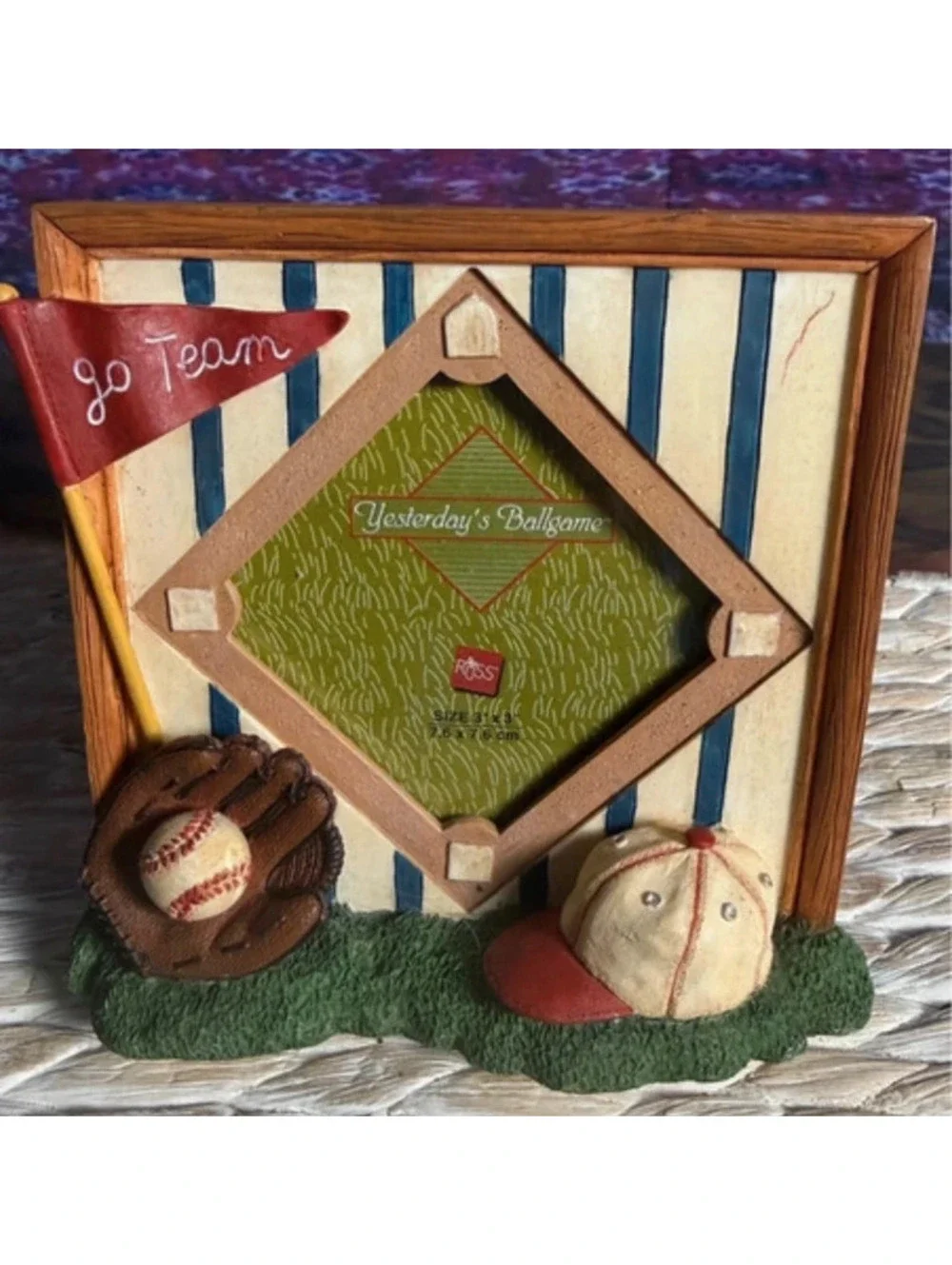 Russ Yesterday Ballgame 3D Picture Frame Baseball Sports 3×3